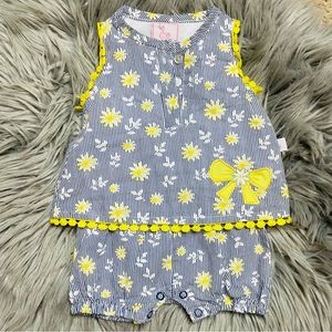 Princess rose striped floral baby girl one piece